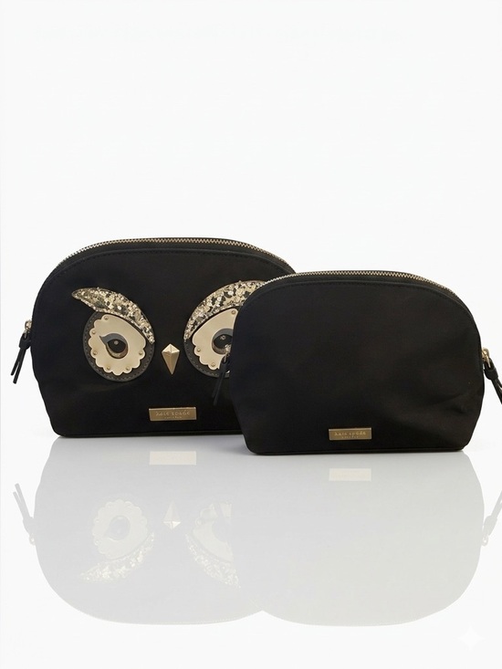 kate spade Handbags - Kate Spade Marcy Owl Nylon Cosmetic Bag Novelty Pouch EUC